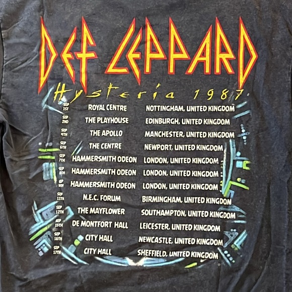 Def Leppard Hysteria 1987 Tour Shirt Mens Size Small - Picture 7 of 9